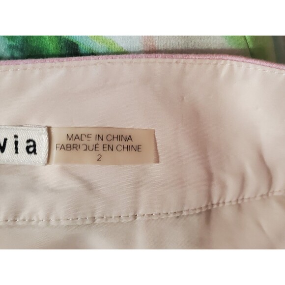 Alice + Olivia Meritt Lola Lady Print Pleated Midi Flare Skirt Cotton Size 2 - Picture 7 of 7